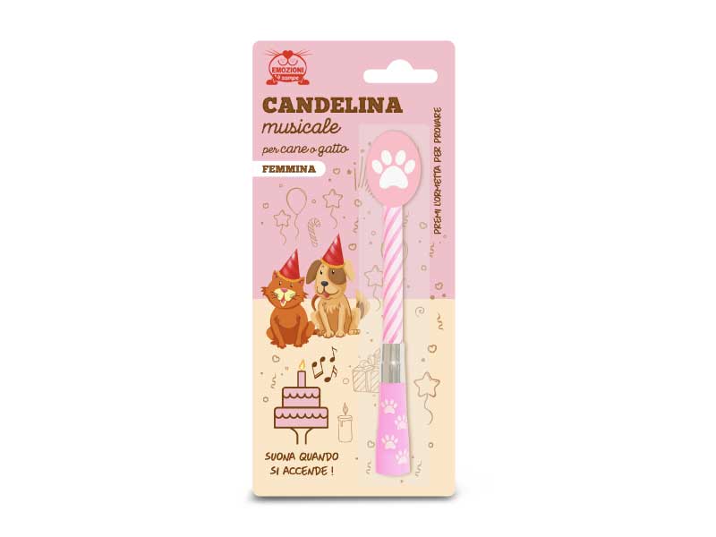 Candelina Musicale Cane e Gatto Femmina